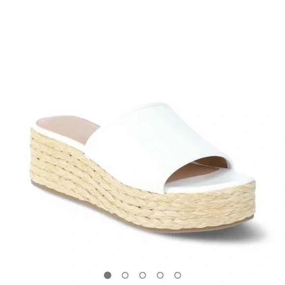 Time and Tru Women's Raffia Platform Slide Sandals NWT - Picture 1 of 6